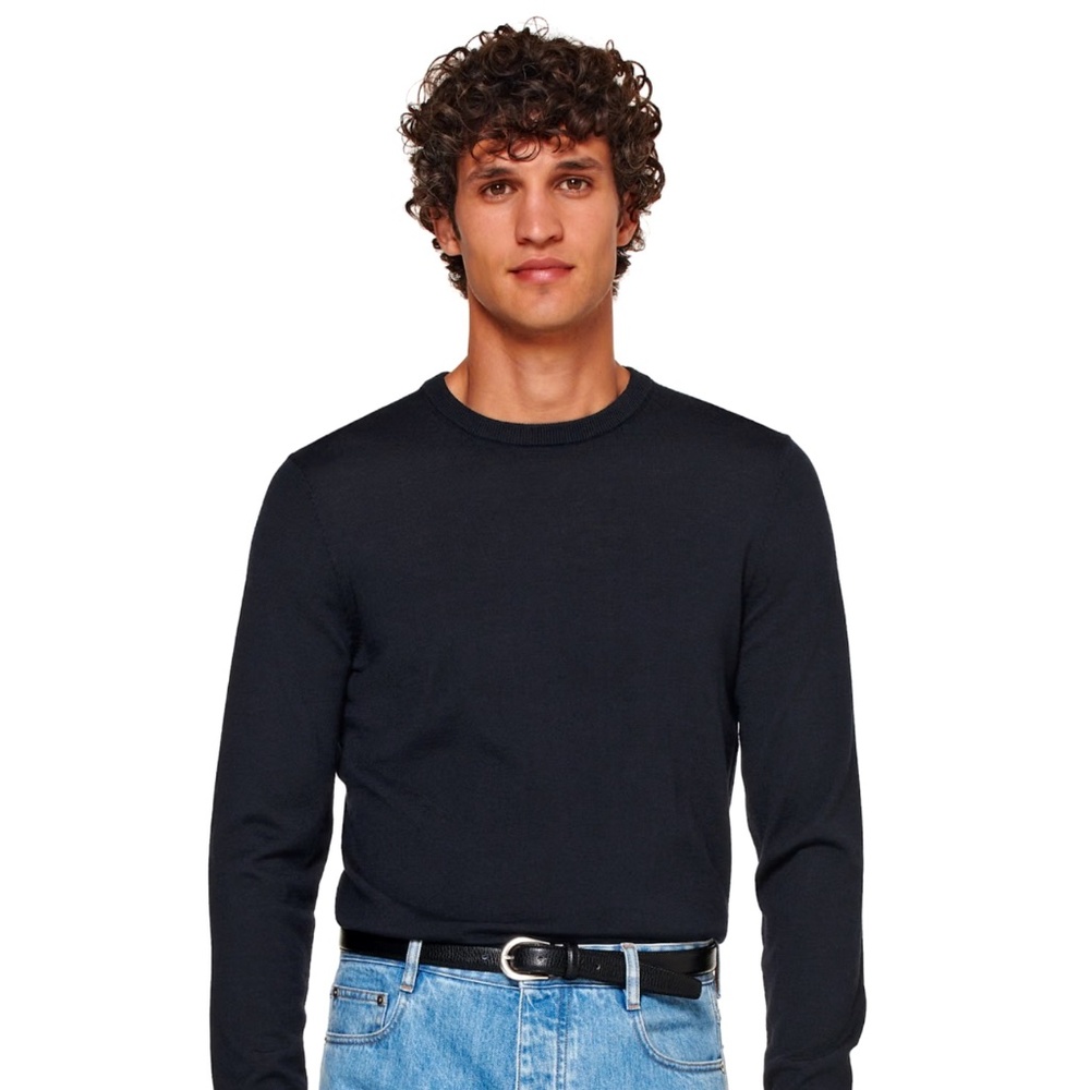 Suitsupply Navy Merino Crewneck - Sz L